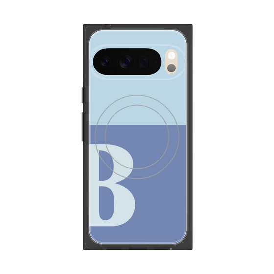 プレミアムスクエアケース with Pixelsnap［ オリジナル - initial two tone - B blue ］