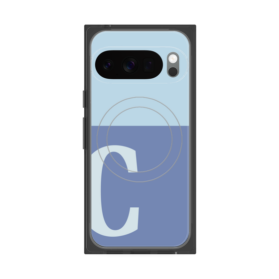 プレミアムスクエアケース with Pixelsnap［ オリジナル - initial two tone - C blue ］