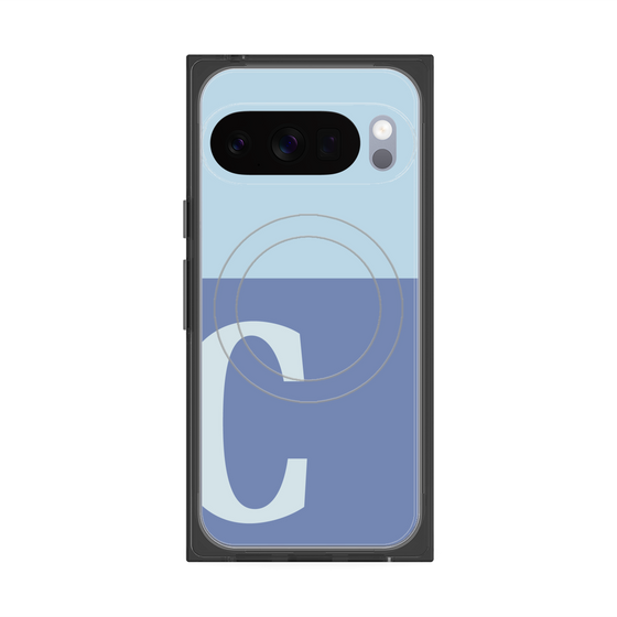 プレミアムスクエアケース with Pixelsnap［ オリジナル - initial two tone - C blue ］