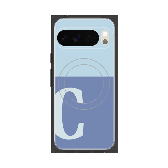 プレミアムスクエアケース with Pixelsnap［ オリジナル - initial two tone - C blue ］