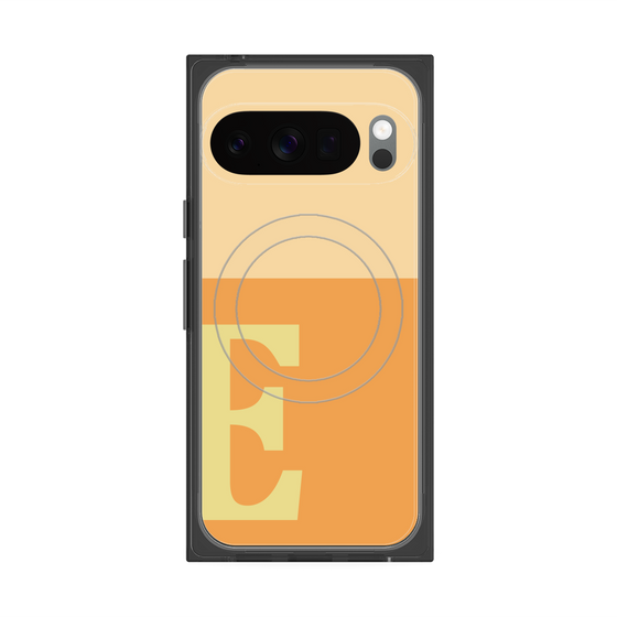 プレミアムスクエアケース with Pixelsnap［ オリジナル - initial two tone - E orange ］