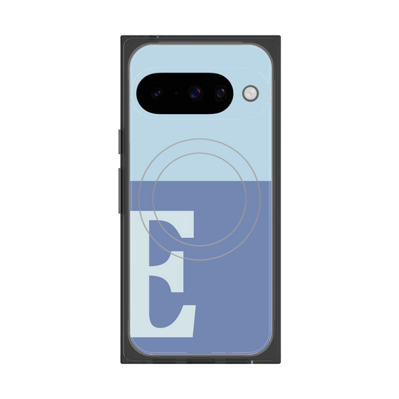 プレミアムスクエアケース with Pixelsnap［ オリジナル - initial two tone - E blue ］