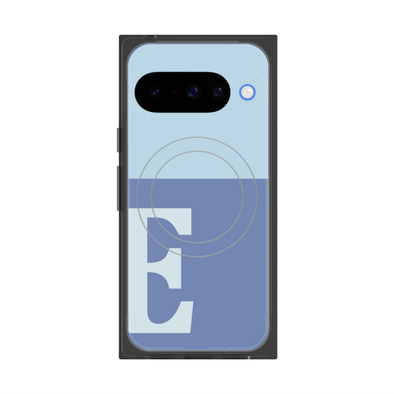 プレミアムスクエアケース with Pixelsnap［ オリジナル - initial two tone - E blue ］