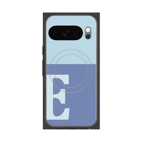 プレミアムスクエアケース with Pixelsnap［ オリジナル - initial two tone - E blue ］