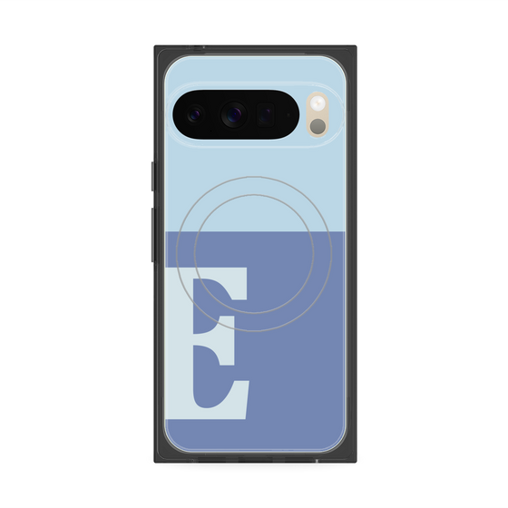 プレミアムスクエアケース with Pixelsnap［ オリジナル - initial two tone - E blue ］