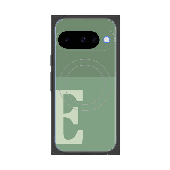 プレミアムスクエアケース with Pixelsnap［ オリジナル - initial two tone - E green ］