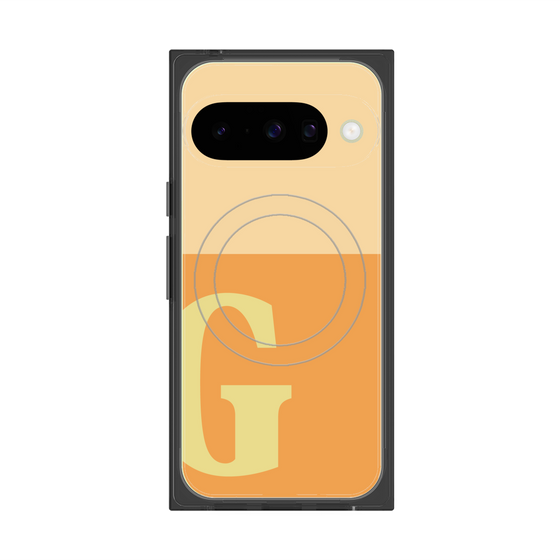 プレミアムスクエアケース with Pixelsnap［ オリジナル - initial two tone - G orange ］