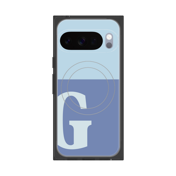 プレミアムスクエアケース with Pixelsnap［ オリジナル - initial two tone - G blue ］
