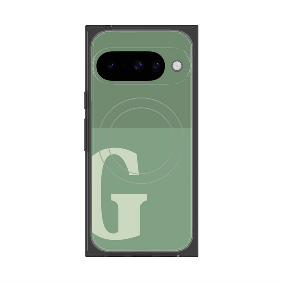 プレミアムスクエアケース with Pixelsnap［ オリジナル - initial two tone - G green ］