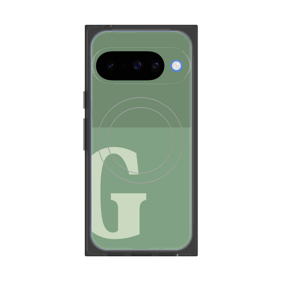 プレミアムスクエアケース with Pixelsnap［ オリジナル - initial two tone - G green ］