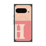 プレミアムスクエアケース with Pixelsnap［ オリジナル - initial two tone - H pink ］