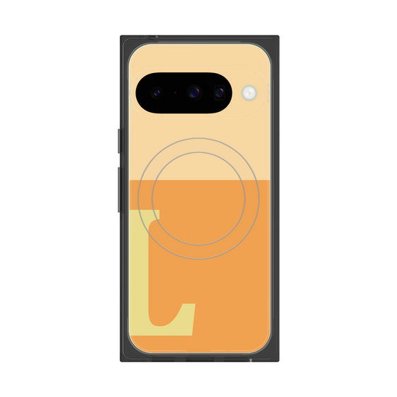 プレミアムスクエアケース with Pixelsnap［ オリジナル - initial two tone - L orange ］