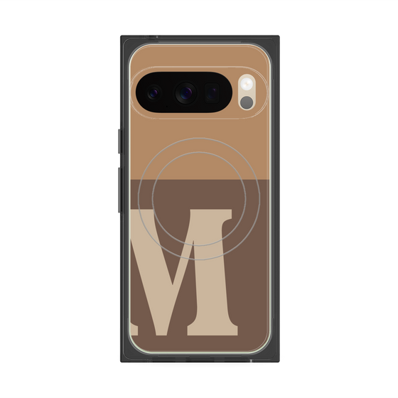 プレミアムスクエアケース with Pixelsnap［ オリジナル - initial two tone - M brown ］