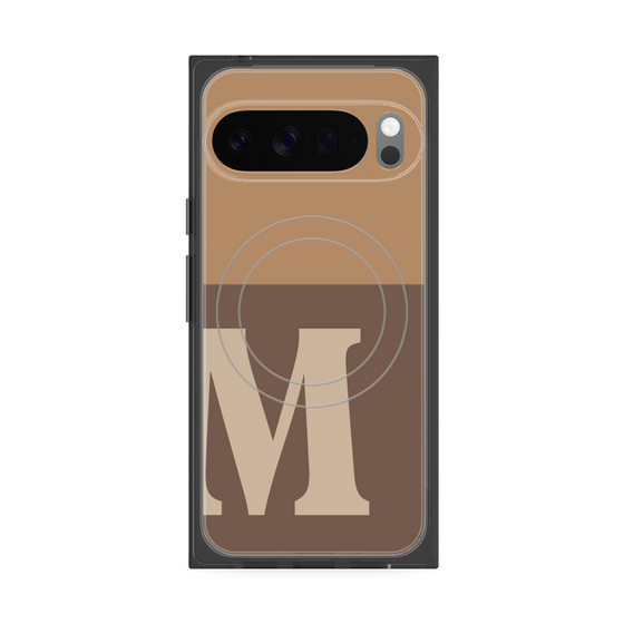 プレミアムスクエアケース with Pixelsnap［ オリジナル - initial two tone - M brown ］