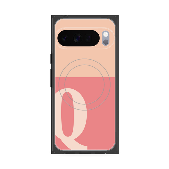 プレミアムスクエアケース with Pixelsnap［ オリジナル - initial two tone - Q pink ］