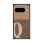 プレミアムスクエアケース with Pixelsnap［ オリジナル - initial two tone - Q brown ］