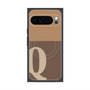 プレミアムスクエアケース with Pixelsnap［ オリジナル - initial two tone - Q brown ］