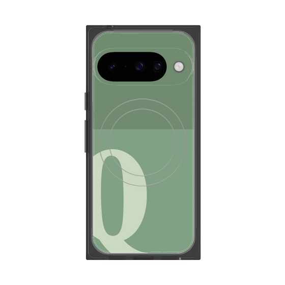 プレミアムスクエアケース with Pixelsnap［ オリジナル - initial two tone - Q green ］