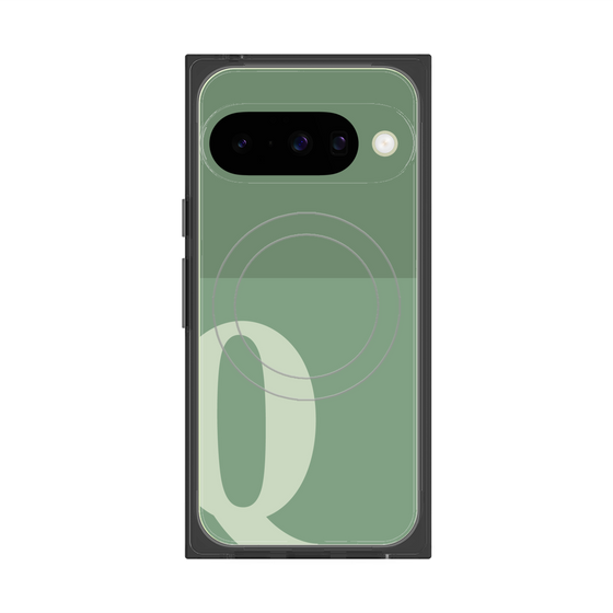プレミアムスクエアケース with Pixelsnap［ オリジナル - initial two tone - Q green ］