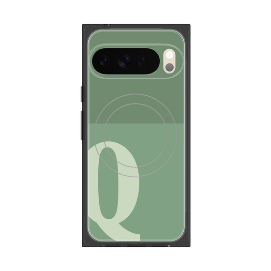 プレミアムスクエアケース with Pixelsnap［ オリジナル - initial two tone - Q green ］