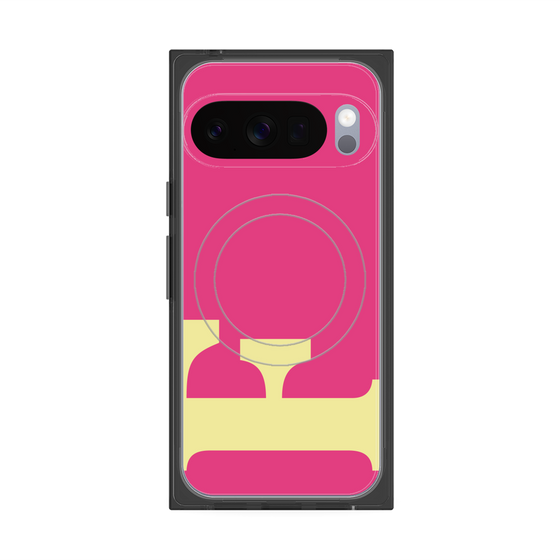 プレミアムスクエアケース with Pixelsnap［ オリジナル - initial color - F pink ］