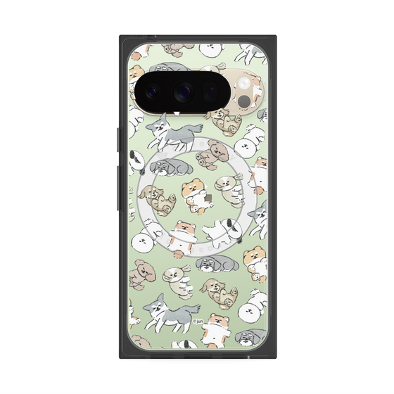 プレミアムスクエアケース with Pixelsnap［ こんにちは、いぬです - おひるね ］