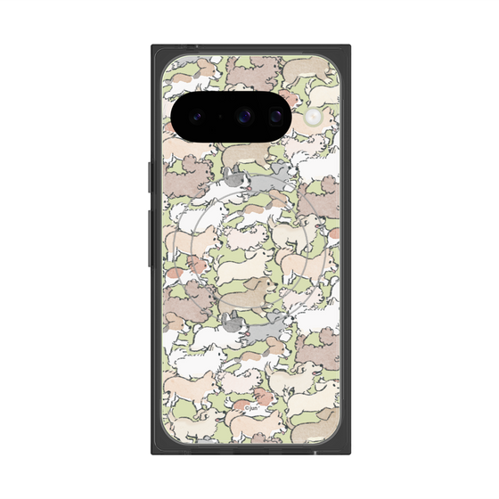 プレミアムスクエアケース with Pixelsnap［ こんにちは、いぬです - いぬだらけ ］