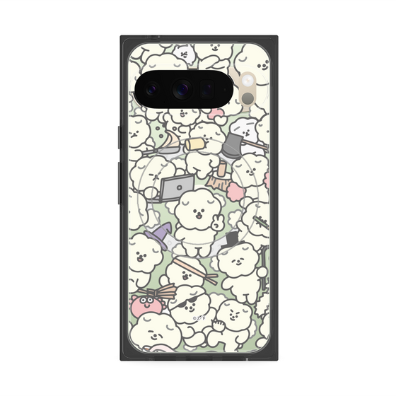 プレミアムスクエアケース with Pixelsnap［ もっさりもさお - もさもさ - クリア ］