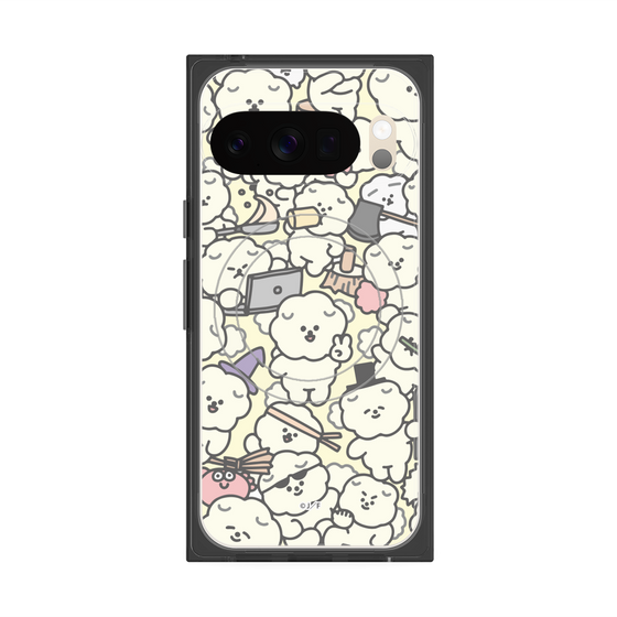 プレミアムスクエアケース with Pixelsnap［ もっさりもさお - もさもさ - ベージュ ］