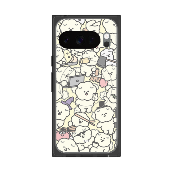 プレミアムスクエアケース with Pixelsnap［ もっさりもさお - もさもさ - ベージュ ］