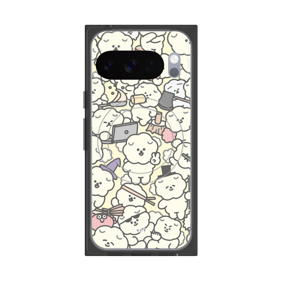 プレミアムスクエアケース with Pixelsnap［ もっさりもさお - もさもさ - ベージュ ］