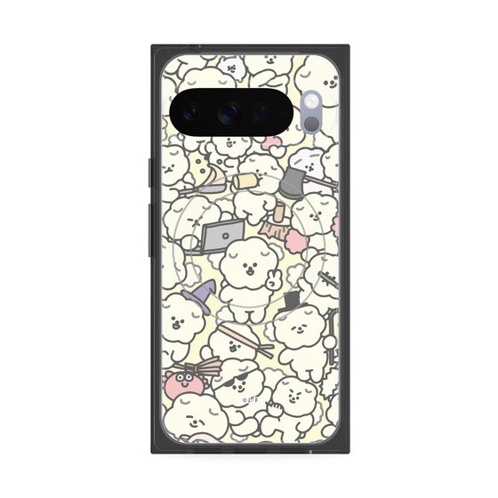プレミアムスクエアケース with Pixelsnap［ もっさりもさお - もさもさ - ベージュ ］