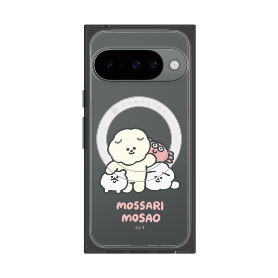 プレミアムスクエアケース with Pixelsnap［ もっさりもさお - みんないっしょ - クリア ］