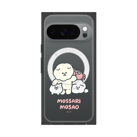 プレミアムスクエアケース with Pixelsnap［ もっさりもさお - みんないっしょ - クリア ］