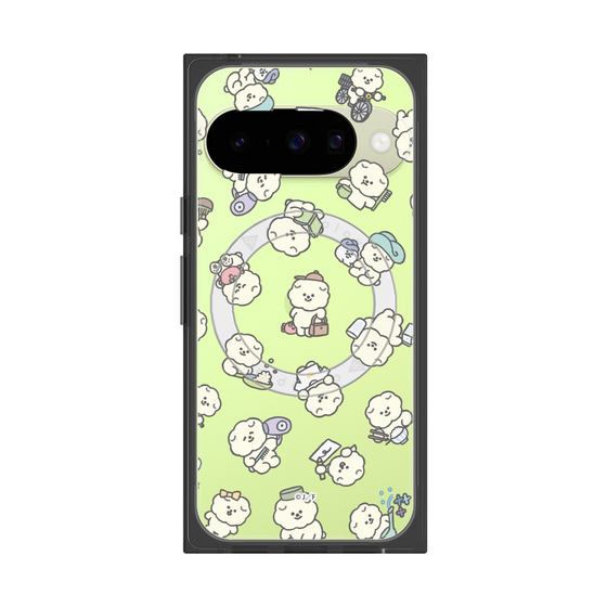 プレミアムスクエアケース with Pixelsnap［ もっさりもさお - もさおがいっぱい - クリア ］