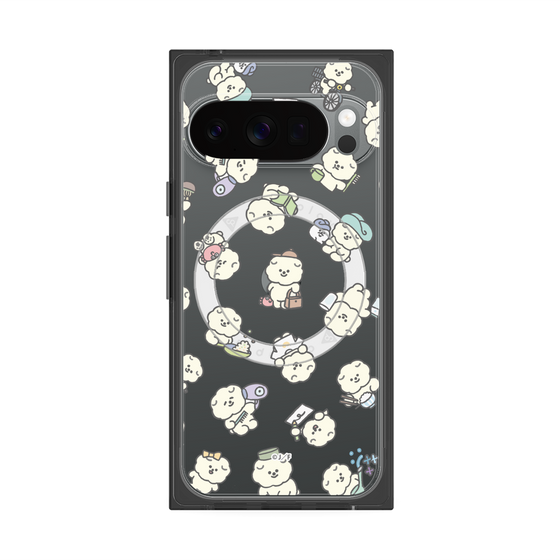 プレミアムスクエアケース with Pixelsnap［ もっさりもさお - もさおがいっぱい - クリア ］