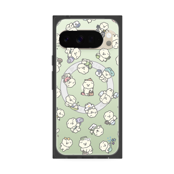 プレミアムスクエアケース with Pixelsnap［ もっさりもさお - もさおがいっぱい - クリア ］