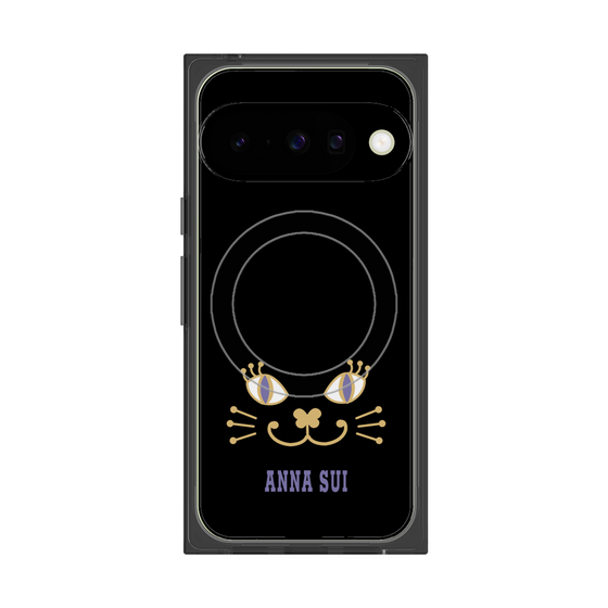 プレミアムスクエアケース with Pixelsnap［ ANNA SUI - フェイス - ブラック ］