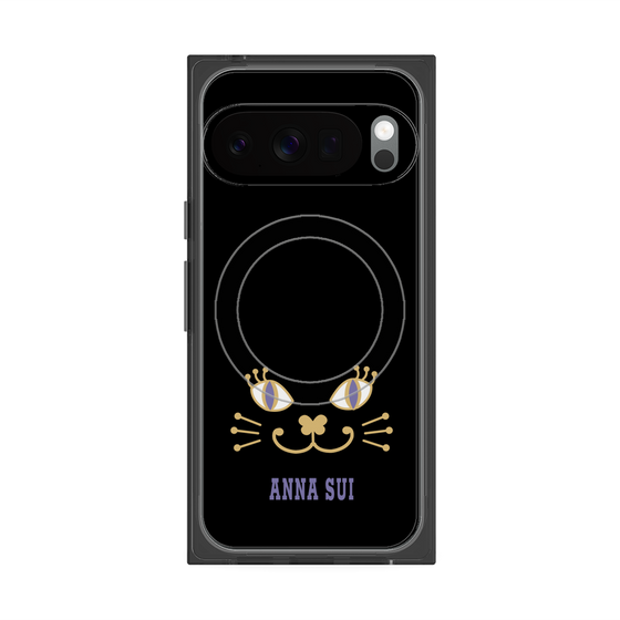 プレミアムスクエアケース with Pixelsnap［ ANNA SUI - フェイス - ブラック ］