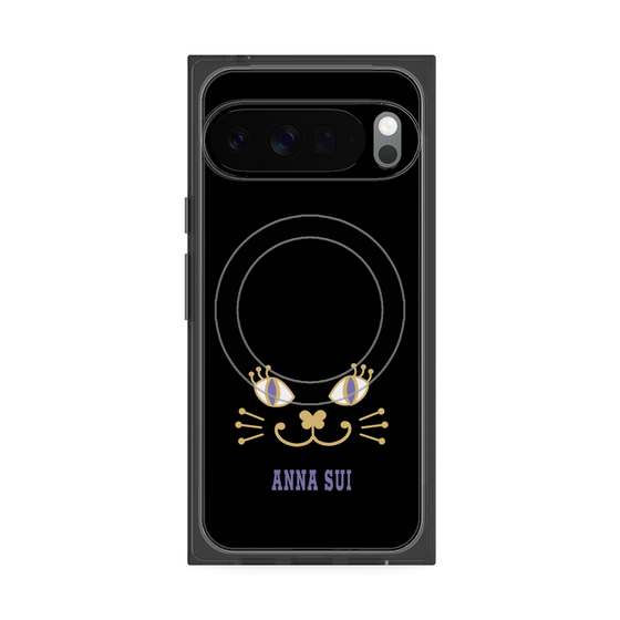プレミアムスクエアケース with Pixelsnap［ ANNA SUI - フェイス - ブラック ］