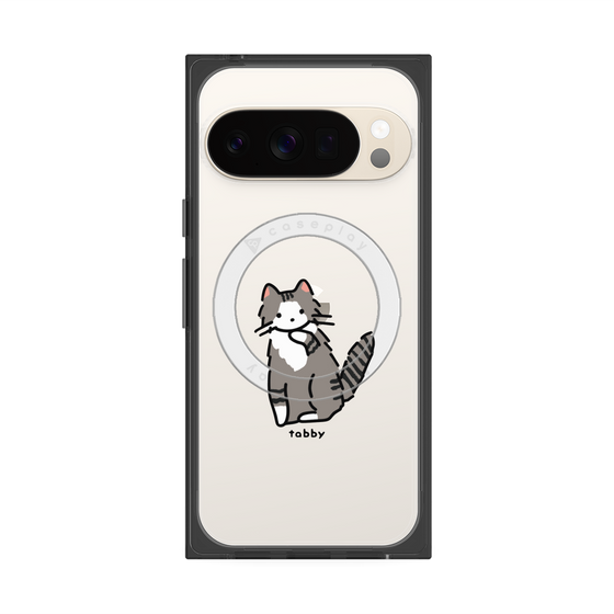 プレミアムスクエアケース with Pixelsnap［ オリジナル - CASEPLAYネコ - tabby ］
