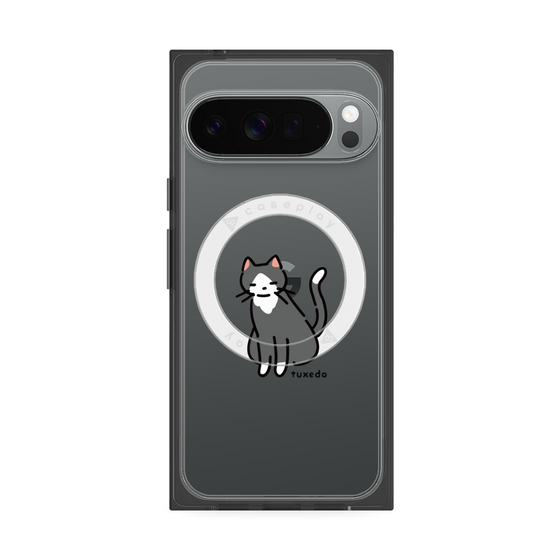 プレミアムスクエアケース with Pixelsnap［ オリジナル - CASEPLAYネコ - tuxedo ］