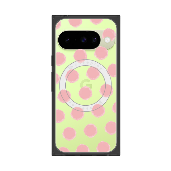 プレミアムスクエアケース with Pixelsnap［ オリジナル - 推し色水玉 - ピンク ］