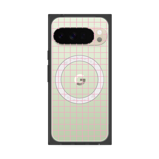 プレミアムスクエアケース with Pixelsnap［ オリジナル - 推し色チェック - ピンク ］