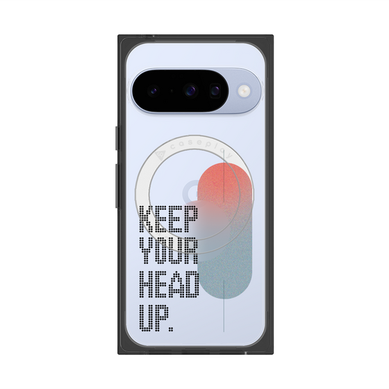 プレミアムスクエアケース with Pixelsnap［ オリジナル - ドットオーバーレイ - KEEP YOUR HEAD UP/A ］