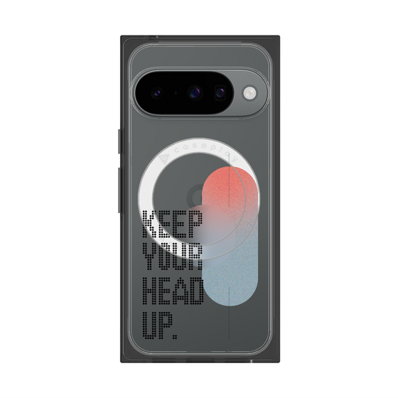 プレミアムスクエアケース with Pixelsnap［ オリジナル - ドットオーバーレイ - KEEP YOUR HEAD UP/A ］