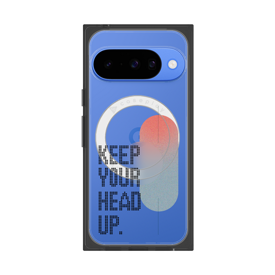 プレミアムスクエアケース with Pixelsnap［ オリジナル - ドットオーバーレイ - KEEP YOUR HEAD UP/A ］