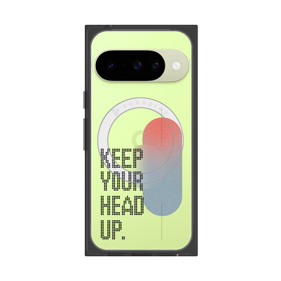 プレミアムスクエアケース with Pixelsnap［ オリジナル - ドットオーバーレイ - KEEP YOUR HEAD UP/A ］