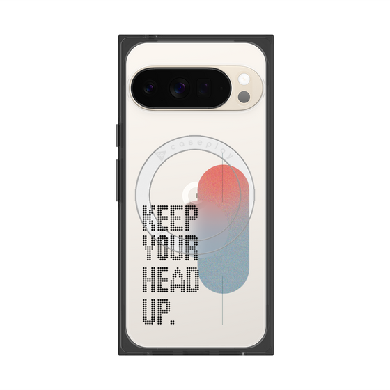 プレミアムスクエアケース with Pixelsnap［ オリジナル - ドットオーバーレイ - KEEP YOUR HEAD UP/A ］