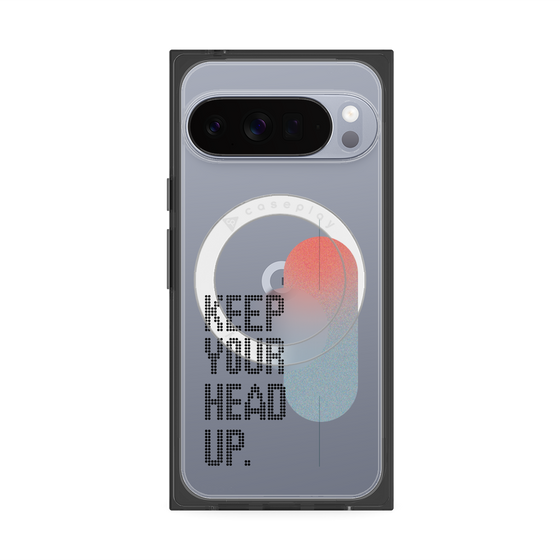 プレミアムスクエアケース with Pixelsnap［ オリジナル - ドットオーバーレイ - KEEP YOUR HEAD UP/A ］